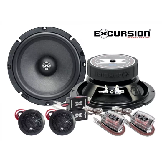 Excursion RX-6C ECO 2-drożny zestaw głośnikowy SQ: 2 tweetery 25mm, 2 woofery 165mm, 4 zwrotnice pasywne (2xLP, 2xHP) - 2ohm, 120/300W, 92dB, 50-21000